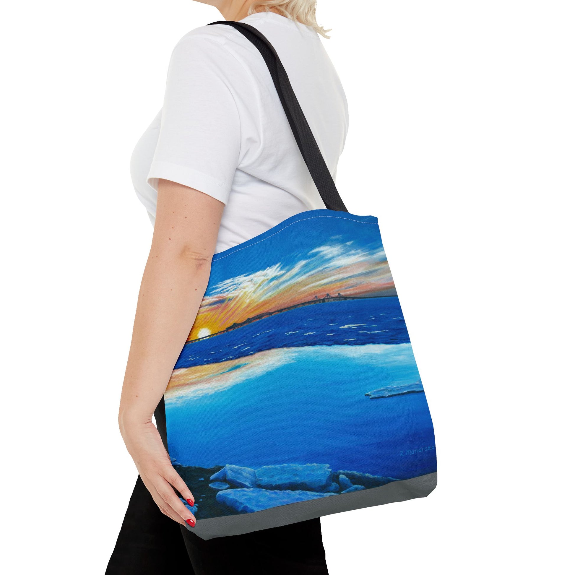 Chesapeake Bay Bridge On Ice Tote Bag