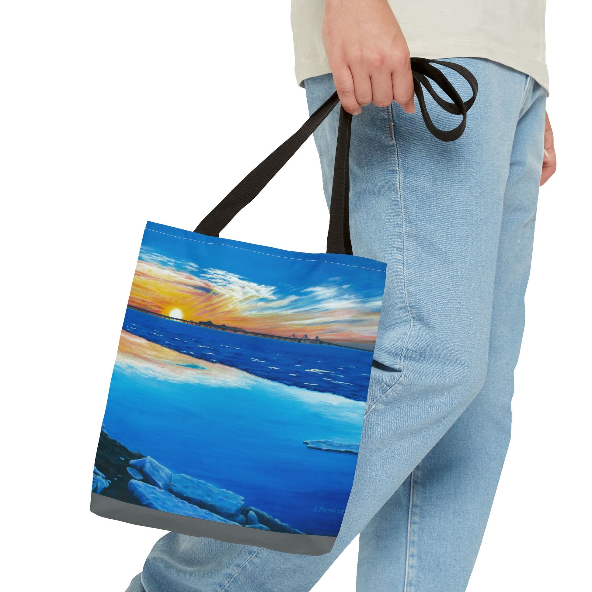 Chesapeake Bay Bridge On Ice Tote Bag