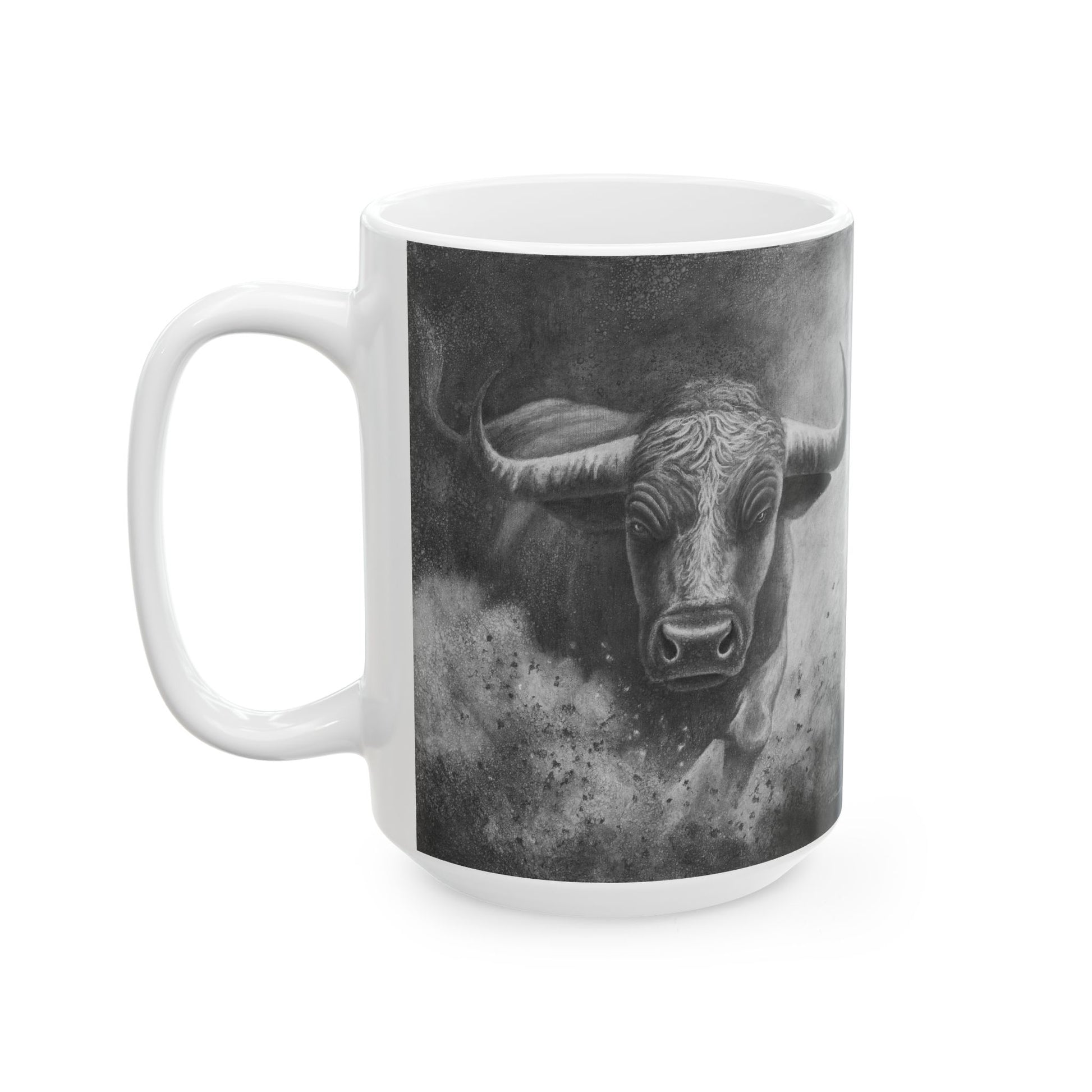 White Bull Mug | Motivational Coffee Cup | Nature Lover Gift | Perfect for Home & Office | Customizable Mug