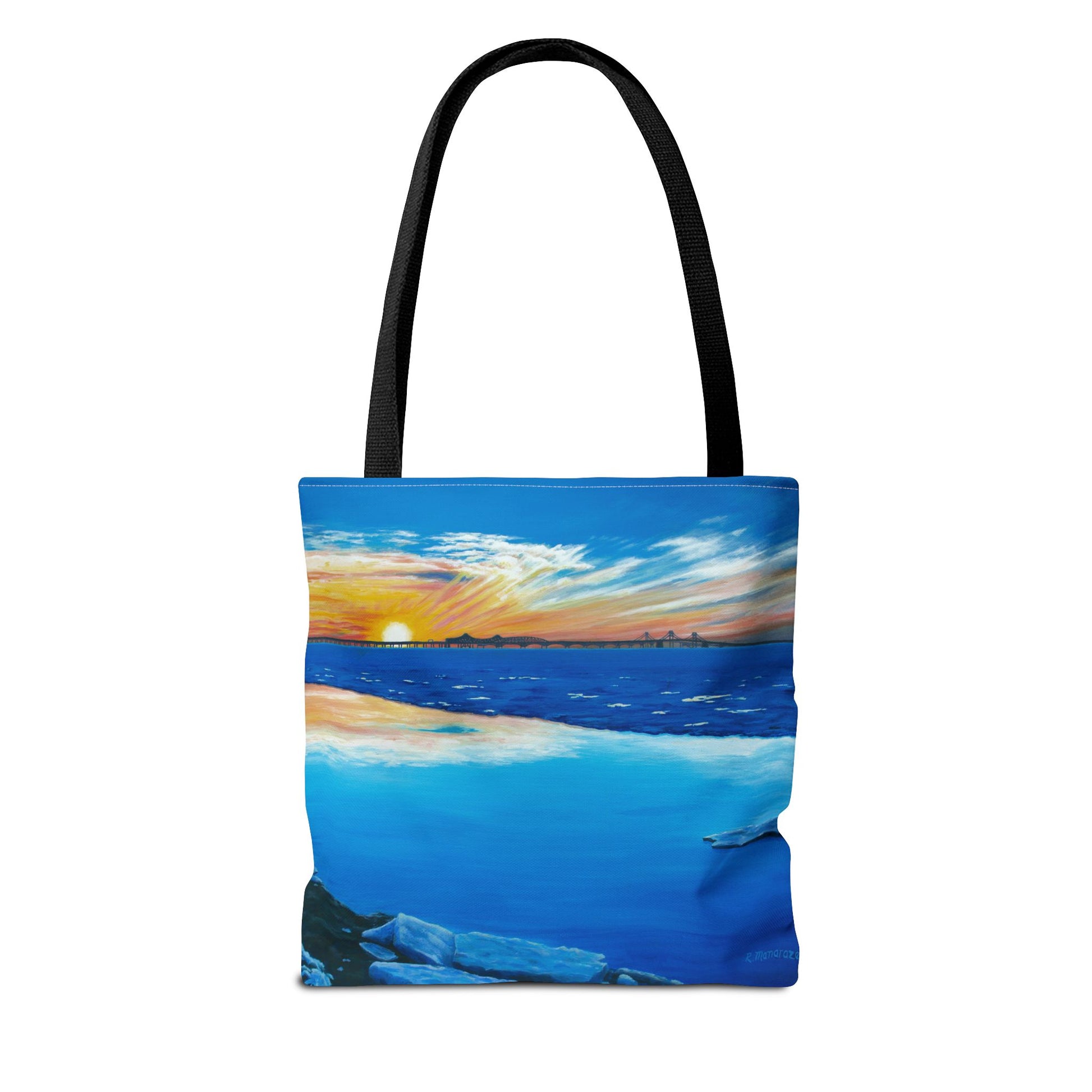 Chesapeake Bay Bridge On Ice Tote Bag