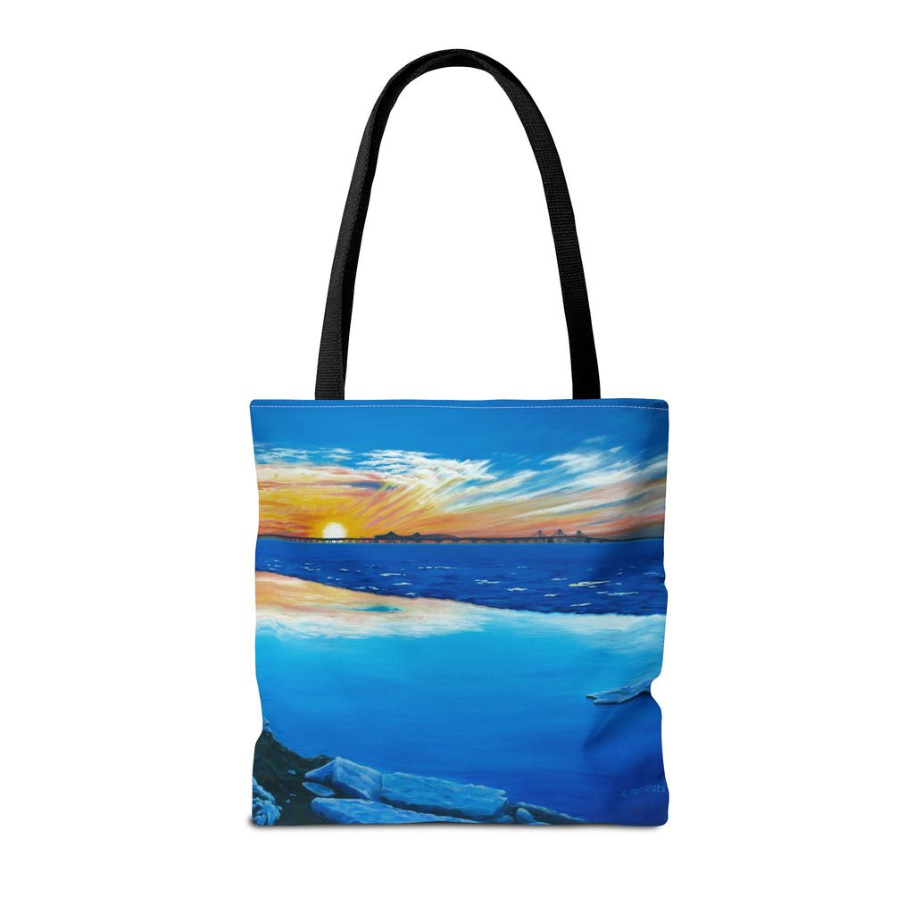 Chesapeake Bay Bridge On Ice Tote Bag