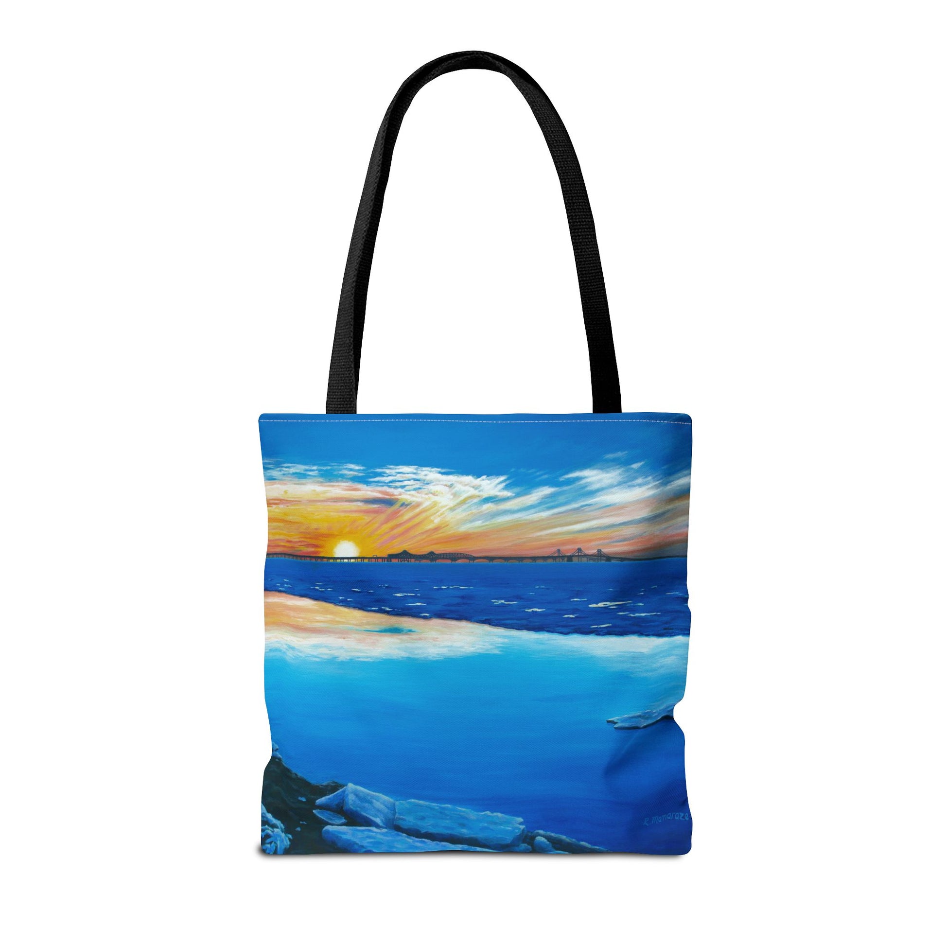Chesapeake Bay Bridge On Ice Tote Bag