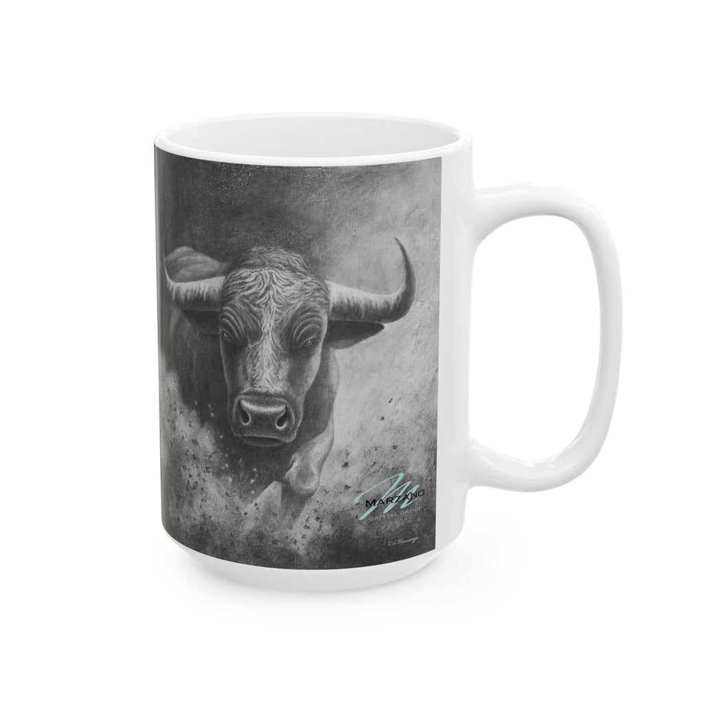 White Bull Mug | Motivational Coffee Cup | Nature Lover Gift | Perfect for Home & Office | Customizable Mug