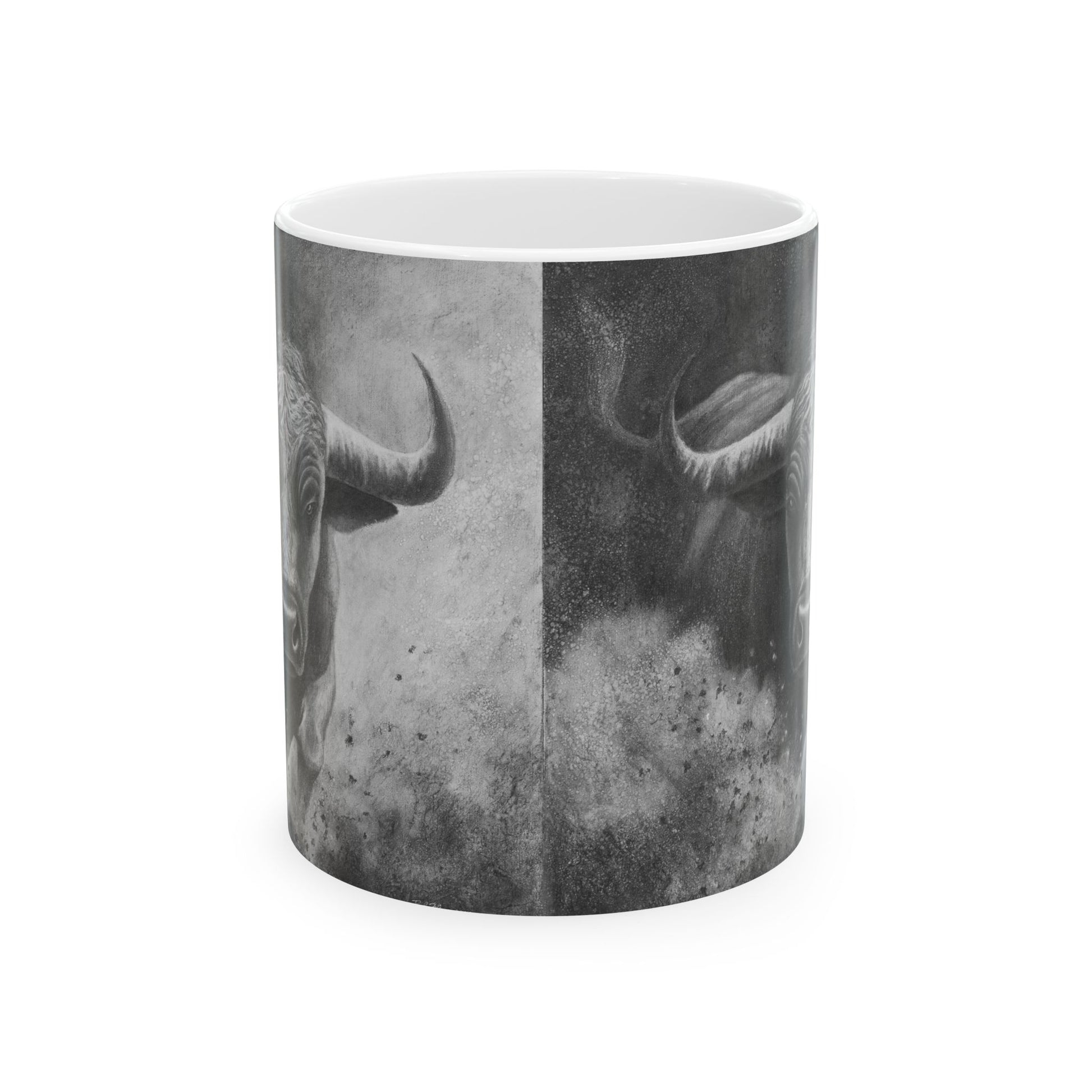 White Bull Mug | Motivational Coffee Cup | Nature Lover Gift | Perfect for Home & Office | Customizable Mug
