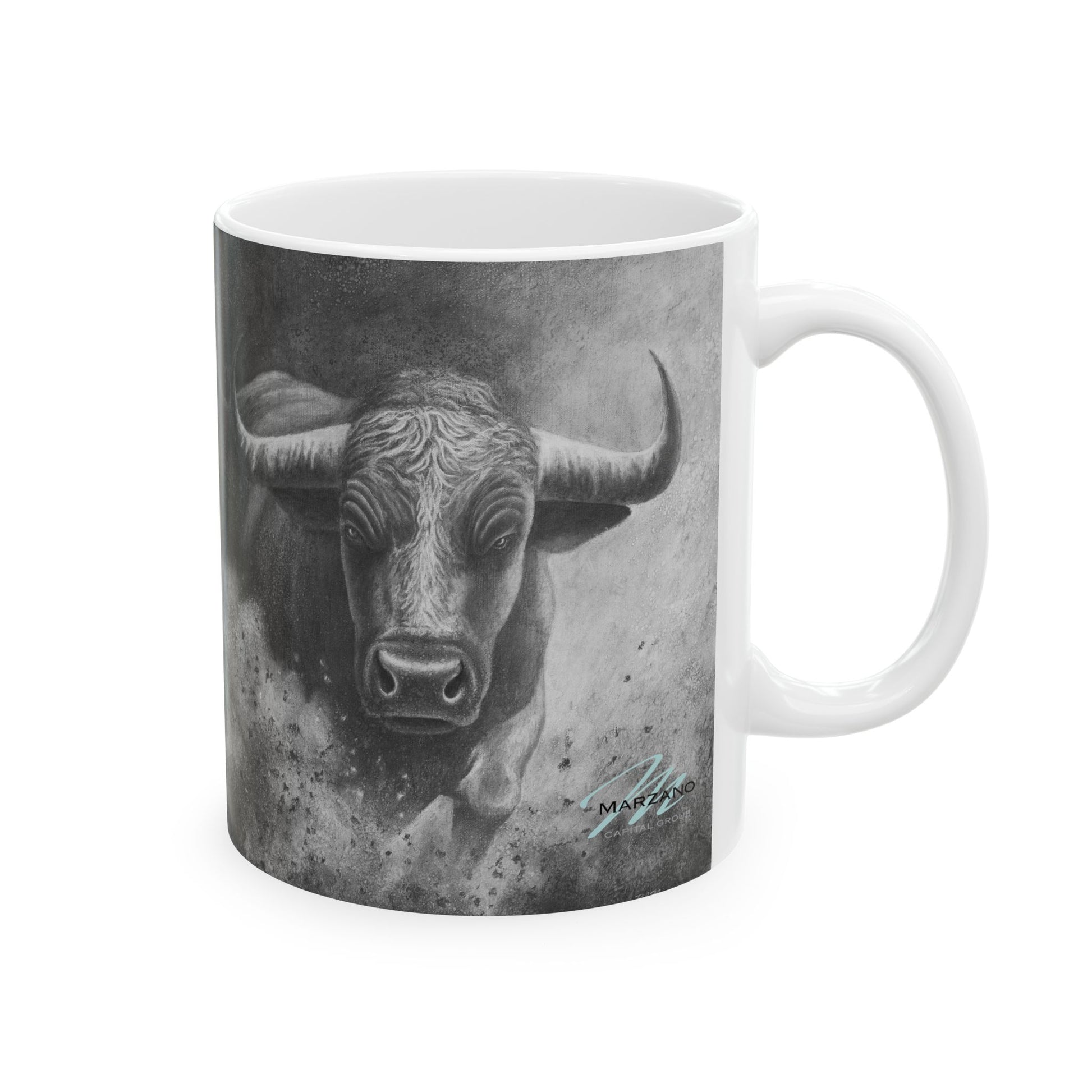 White Bull Mug | Motivational Coffee Cup | Nature Lover Gift | Perfect for Home & Office | Customizable Mug
