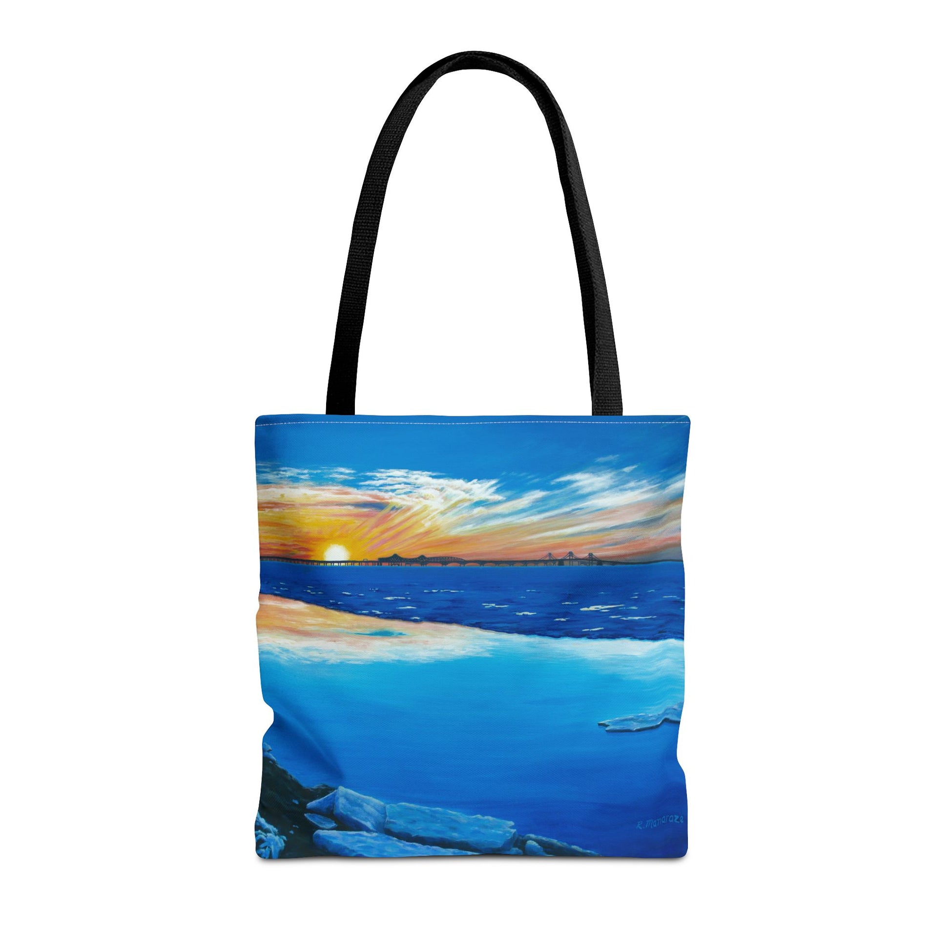 Chesapeake Bay Bridge On Ice Tote Bag