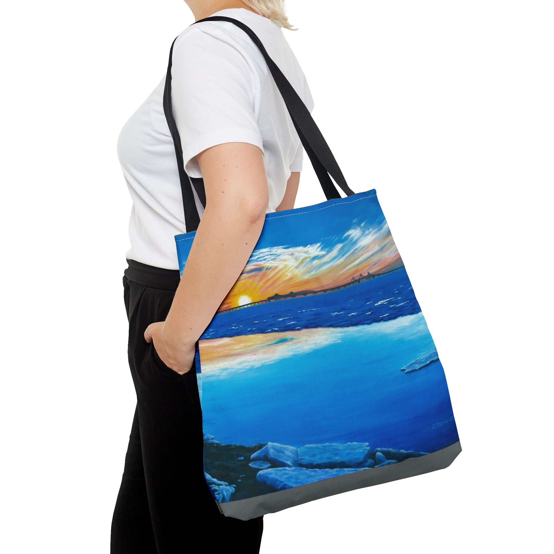 Chesapeake Bay Bridge On Ice Tote Bag
