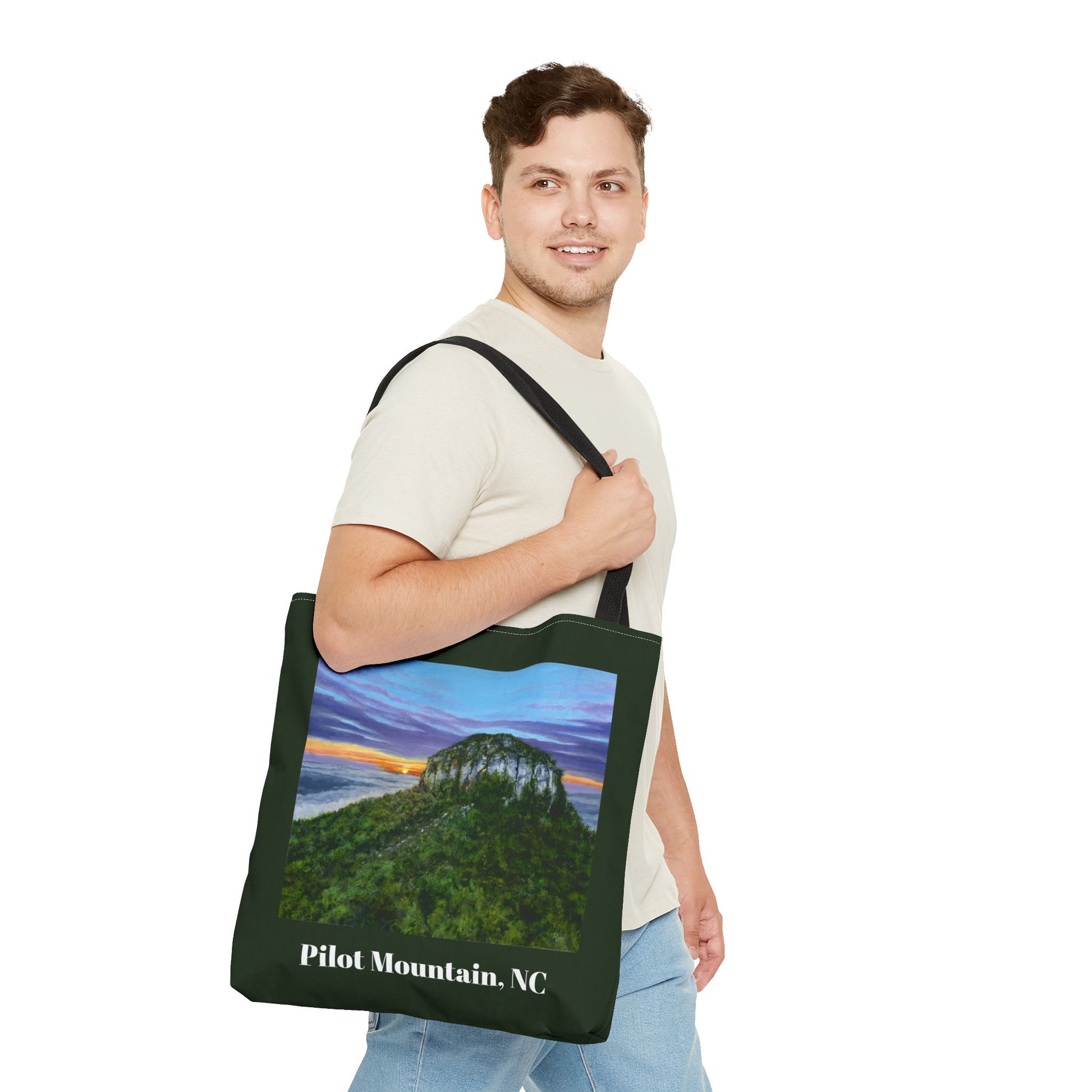 Pilot Mountain | Dark Green Tote Bag