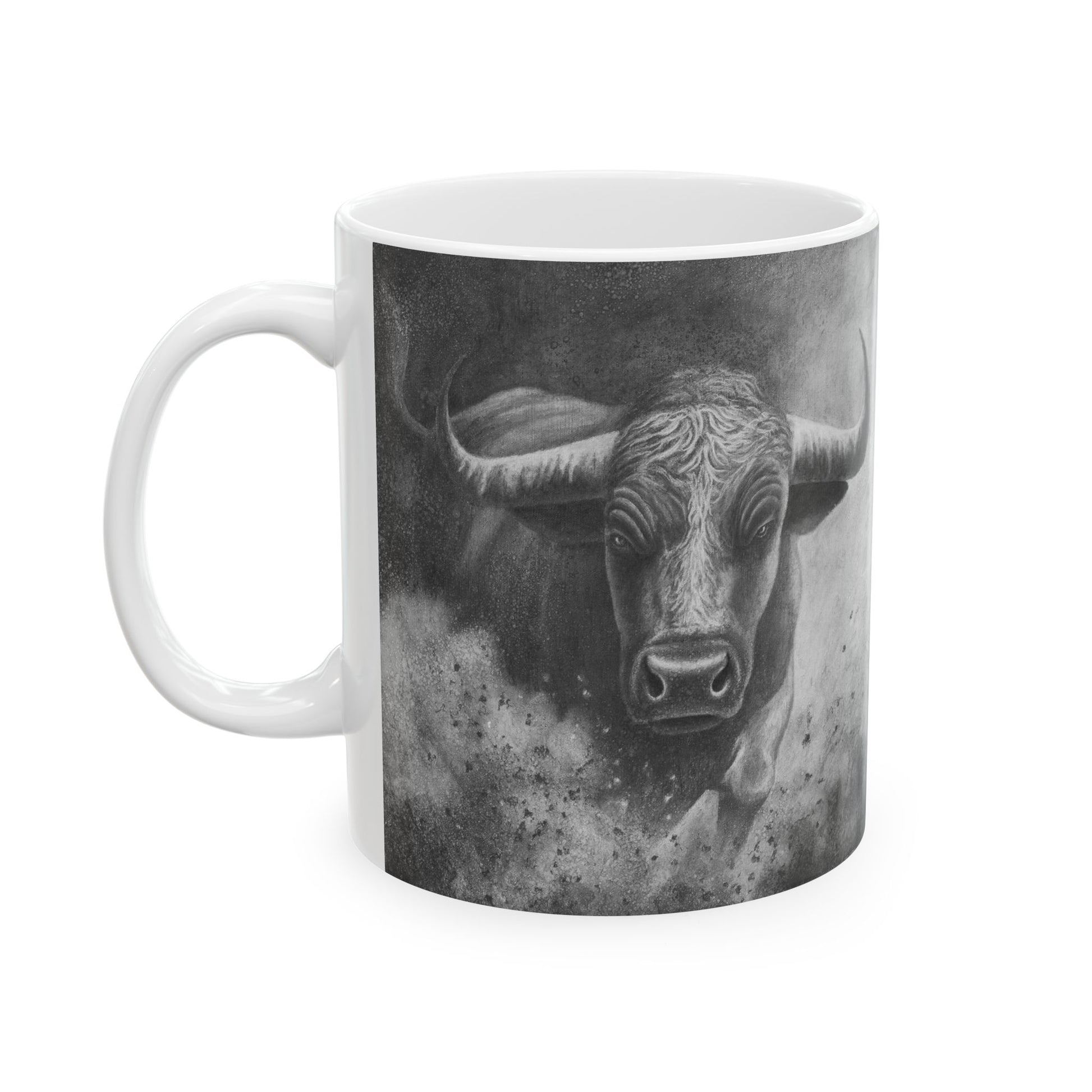 White Bull Mug | Motivational Coffee Cup | Nature Lover Gift | Perfect for Home & Office | Customizable Mug
