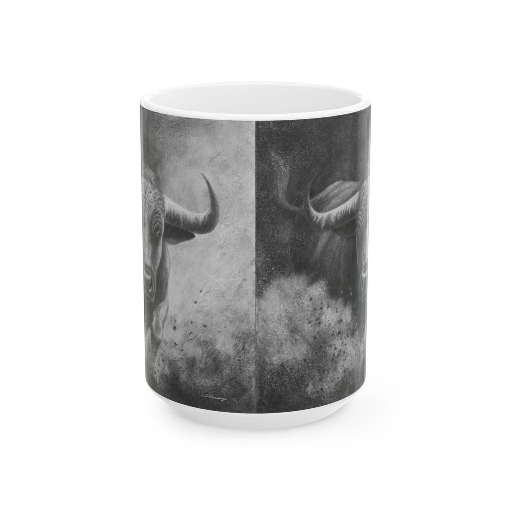 White Bull Mug | Motivational Coffee Cup | Nature Lover Gift | Perfect for Home & Office | Customizable Mug