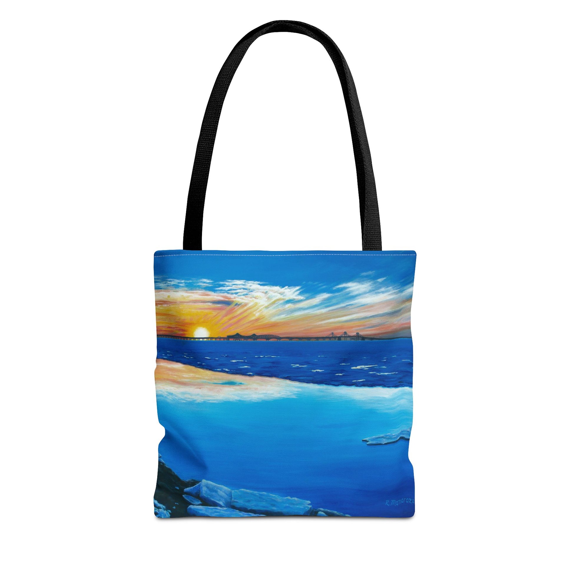 Chesapeake Bay Bridge On Ice Tote Bag
