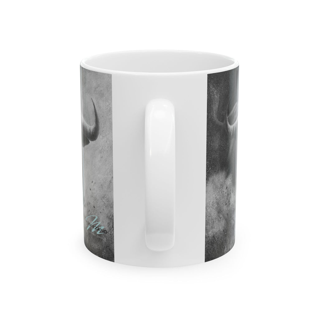 White Bull Mug | Motivational Coffee Cup | Nature Lover Gift | Perfect for Home & Office | Customizable Mug
