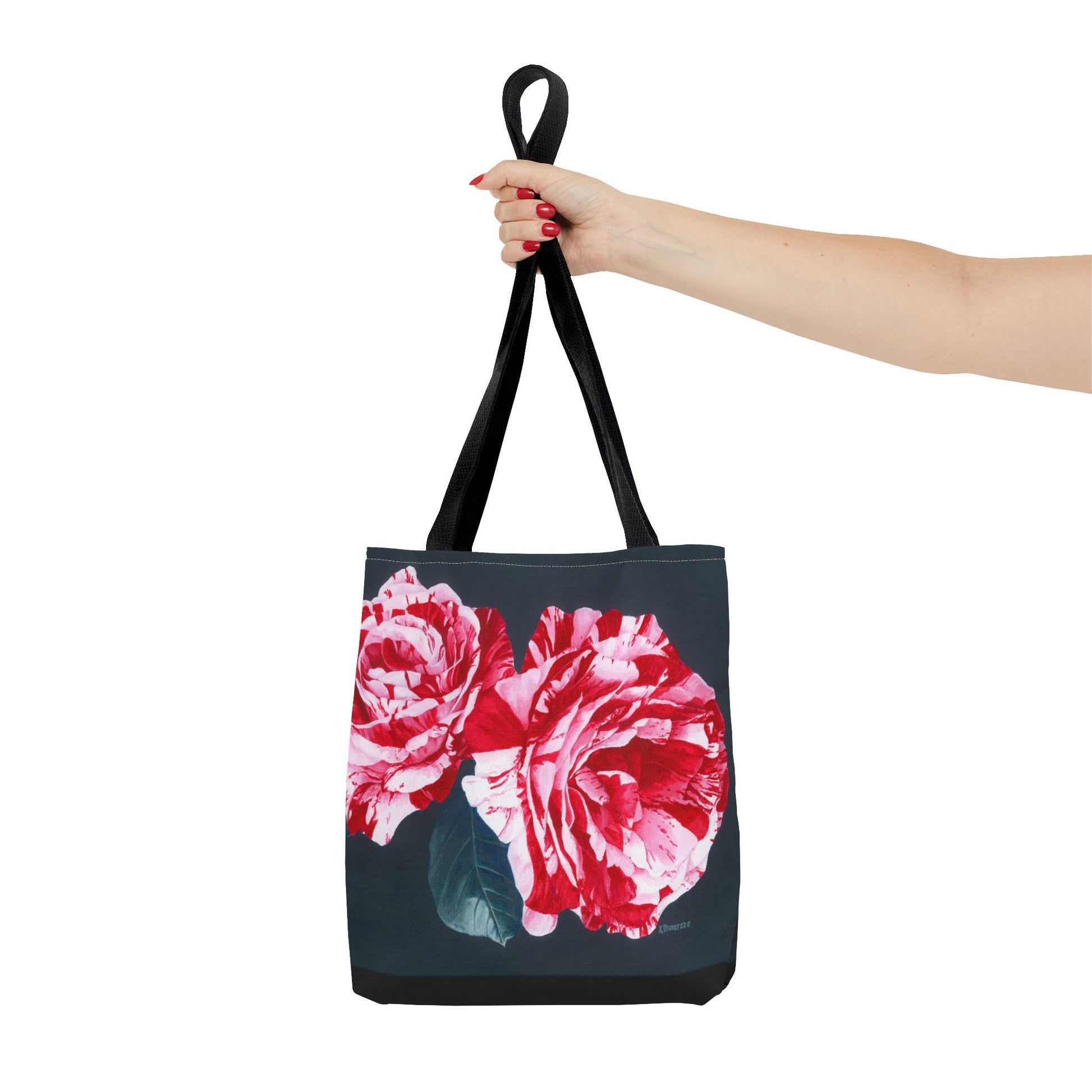 Candy Cane Roses Tote Bag