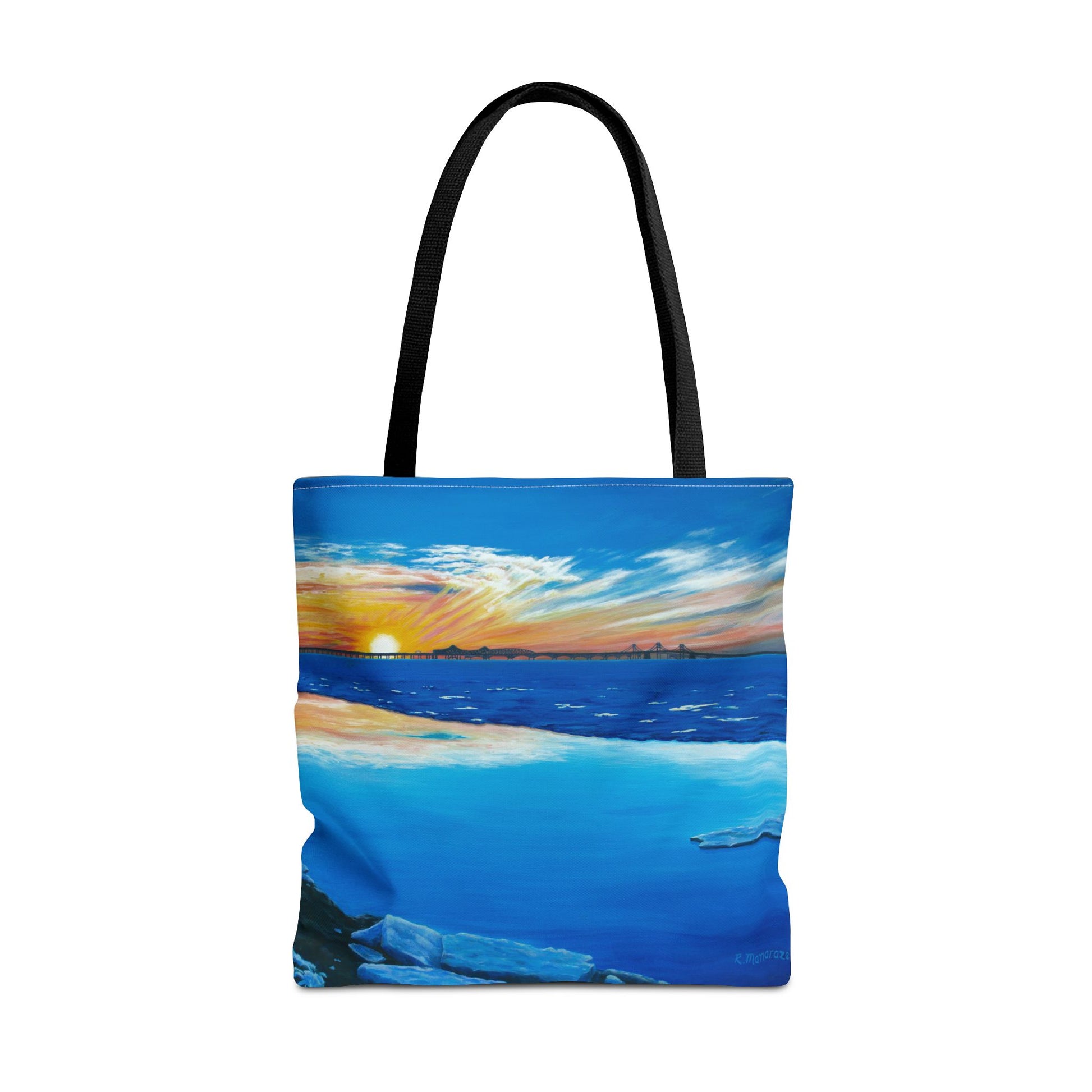 Chesapeake Bay Bridge On Ice Tote Bag