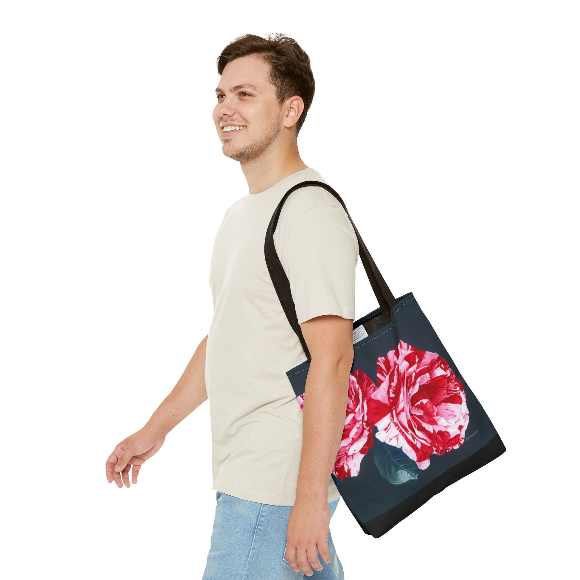 Candy Cane Roses Tote Bag