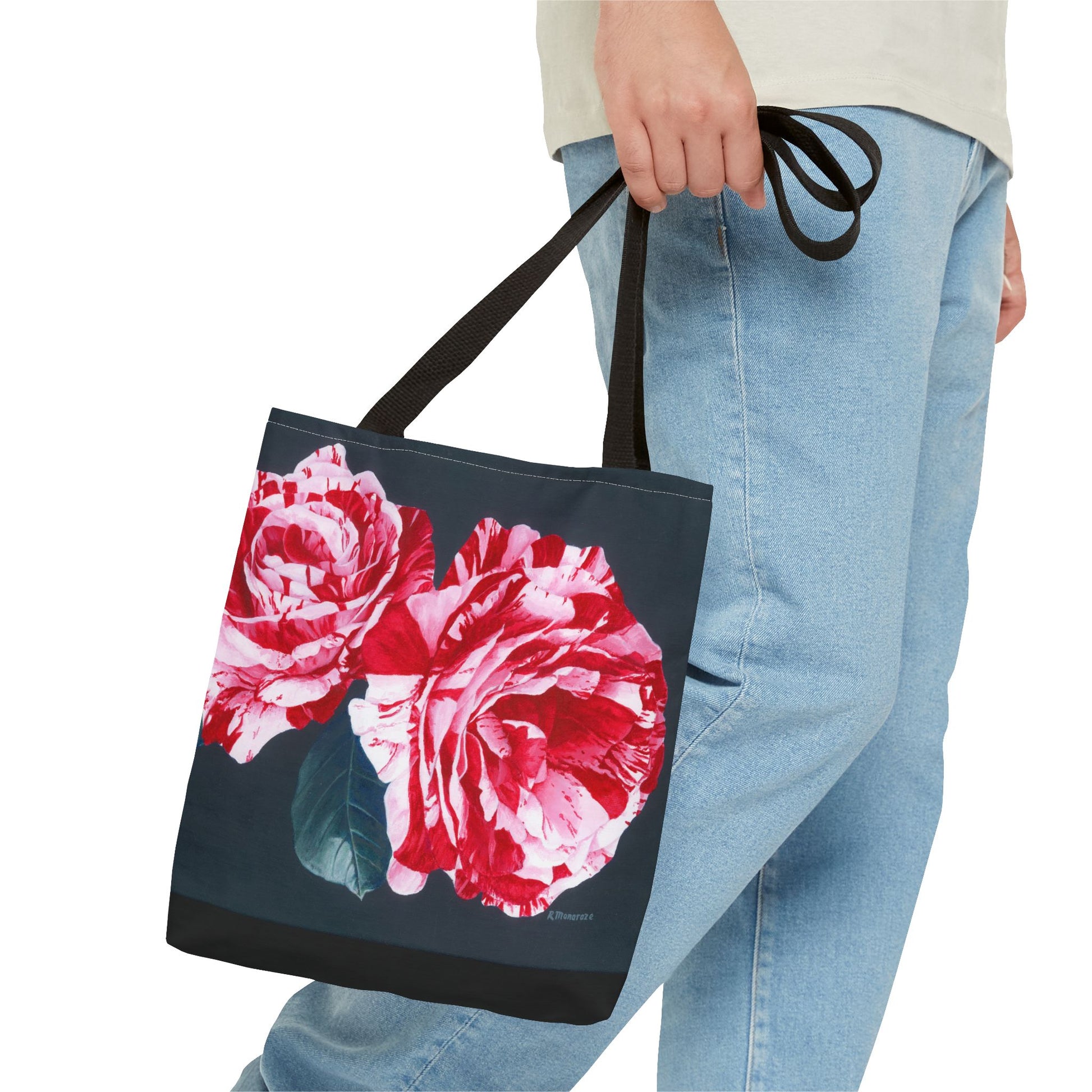 Candy Cane Roses Tote Bag