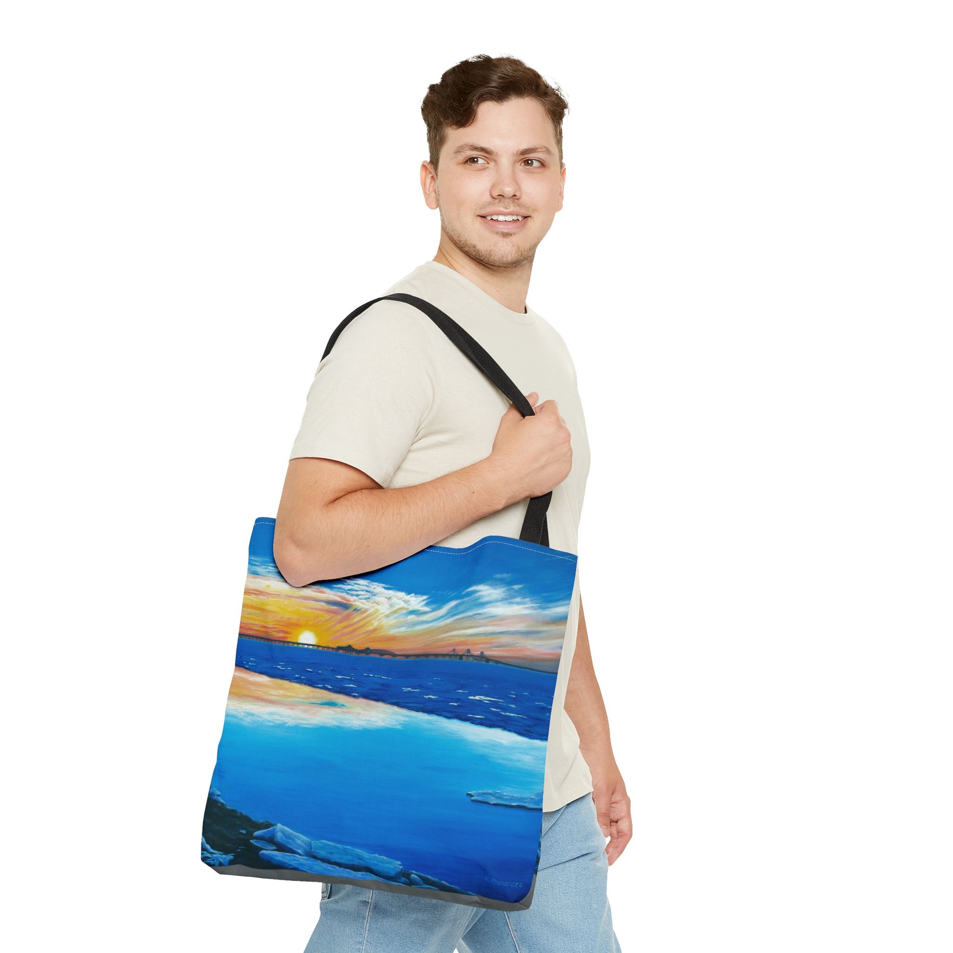 Chesapeake Bay Bridge On Ice Tote Bag