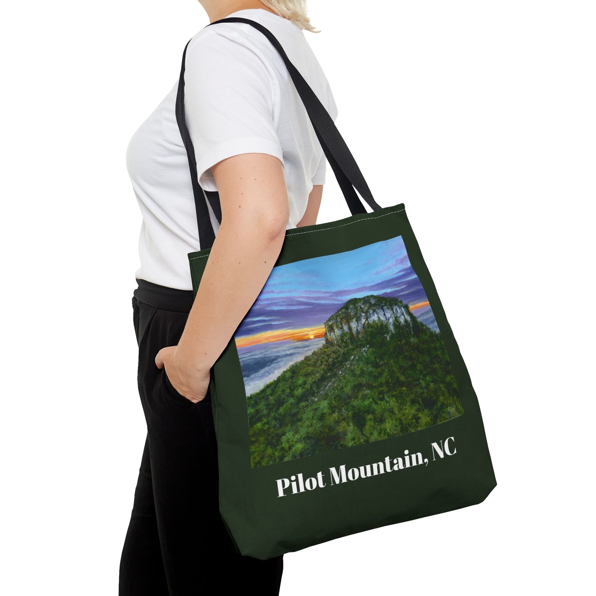 Pilot Mountain | Dark Green Tote Bag